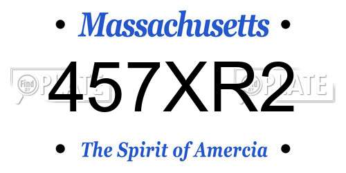 457XR2 Massachusetts License Plate