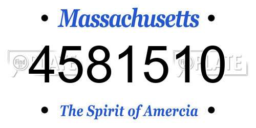 4581510 Massachusetts License Plate