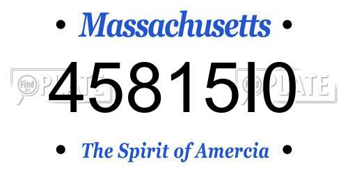45815I0 Massachusetts License Plate