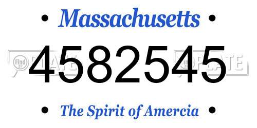 4582545 Massachusetts License Plate