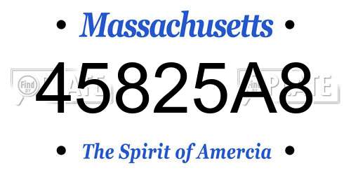 45825A8 Massachusetts License Plate