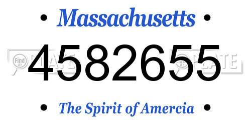 4582655 Massachusetts License Plate