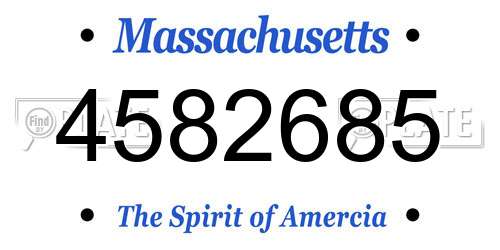 4582685 Massachusetts License Plate