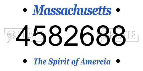 4582688 Massachusetts License Plate