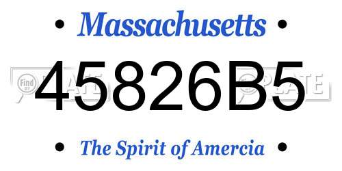 45826B5 Massachusetts License Plate