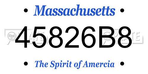 45826B8 Massachusetts License Plate