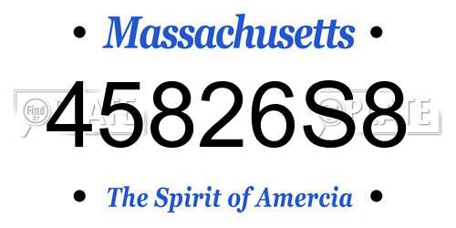 45826S8 Massachusetts License Plate