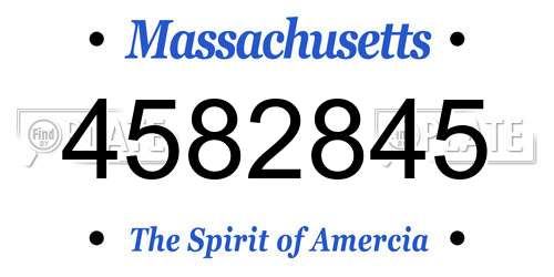4582845 Massachusetts License Plate