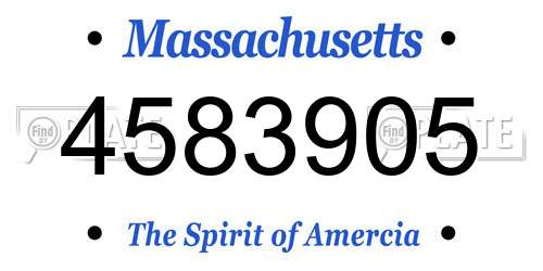 4583905 Massachusetts License Plate