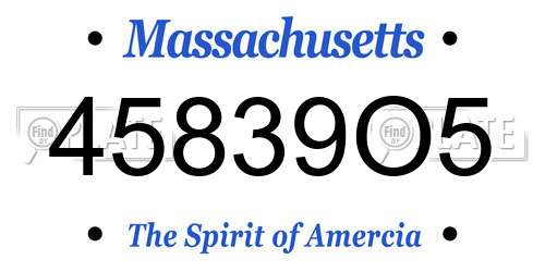45839O5 Massachusetts License Plate