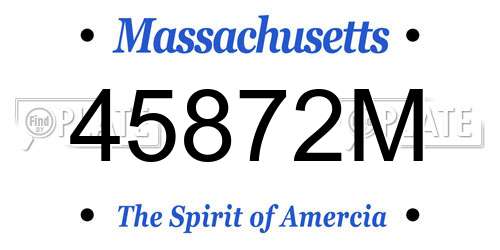 45872M Massachusetts License Plate