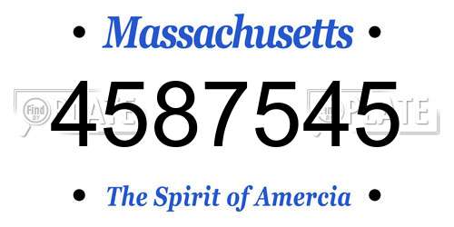 4587545 Massachusetts License Plate
