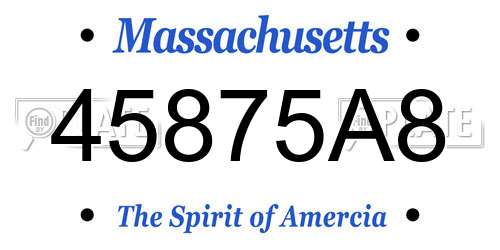 45875A8 Massachusetts License Plate