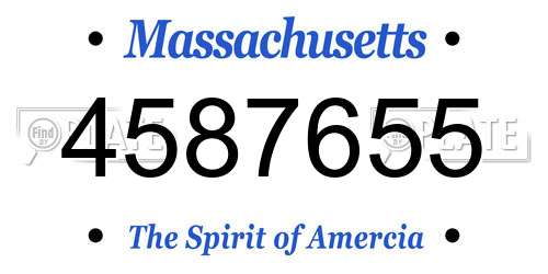 4587655 Massachusetts License Plate