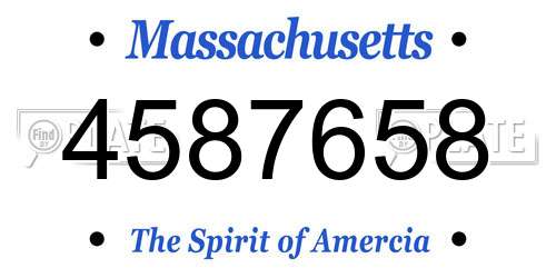 4587658 Massachusetts License Plate