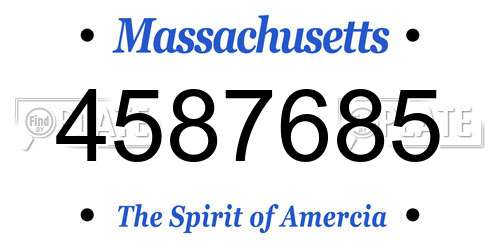 4587685 Massachusetts License Plate