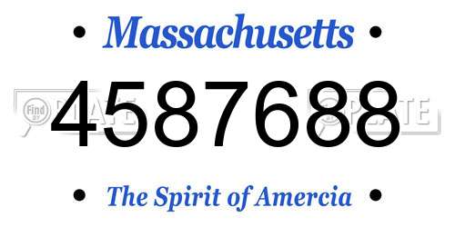 4587688 Massachusetts License Plate