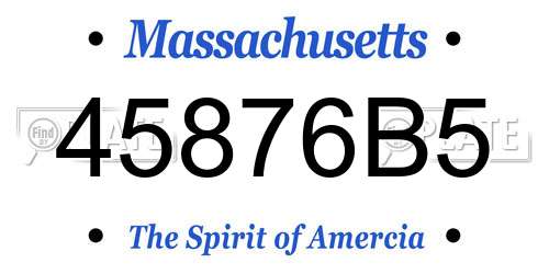 45876B5 Massachusetts License Plate