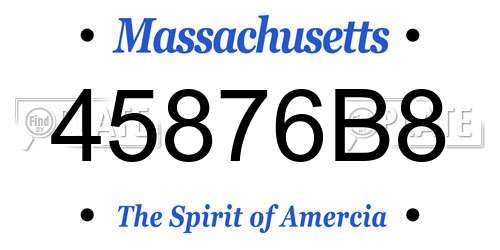 45876B8 Massachusetts License Plate