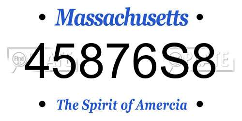 45876S8 Massachusetts License Plate