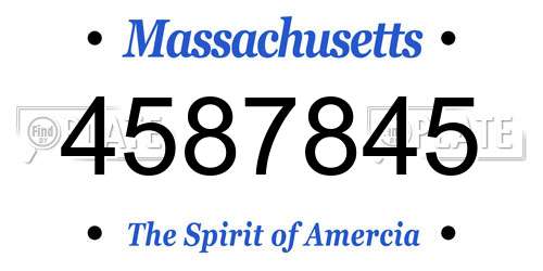 4587845 Massachusetts License Plate