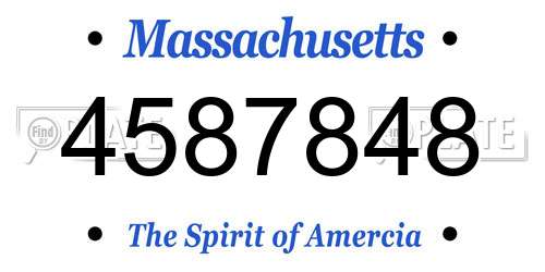 4587848 Massachusetts License Plate