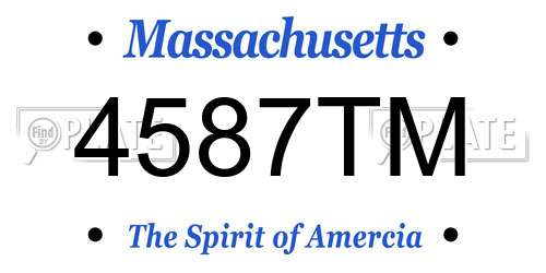 4587TM Massachusetts License Plate