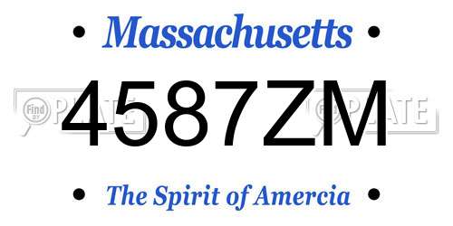4587ZM Massachusetts License Plate