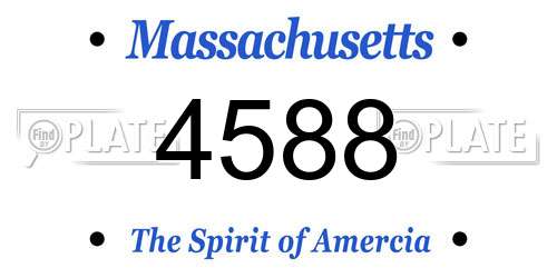 4588 Massachusetts License Plate
