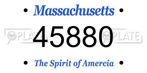 45880 Massachusetts License Plate