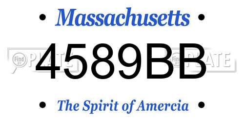 4589BB Massachusetts License Plate