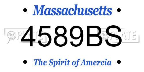 4589BS Massachusetts License Plate