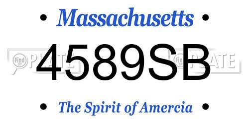4589SB Massachusetts License Plate