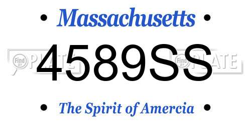 4589SS Massachusetts License Plate