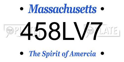 458LV7 Massachusetts License Plate