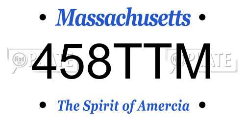 458TTM Massachusetts License Plate