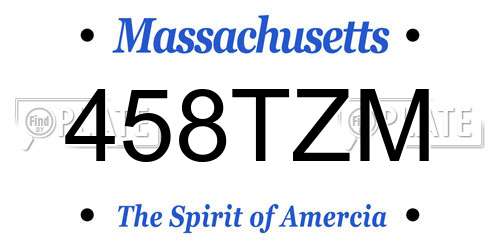 458TZM Massachusetts License Plate