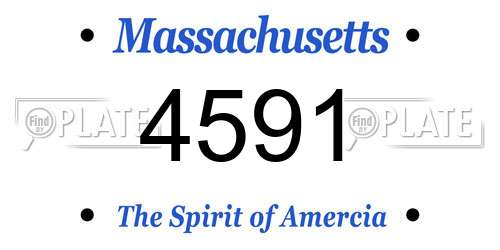 4591 Massachusetts License Plate