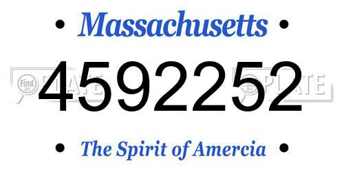 4592252 Massachusetts License Plate