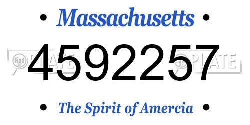 4592257 Massachusetts License Plate