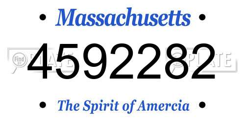 4592282 Massachusetts License Plate