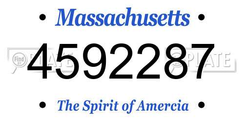 4592287 Massachusetts License Plate