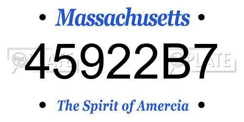 45922B7 Massachusetts License Plate