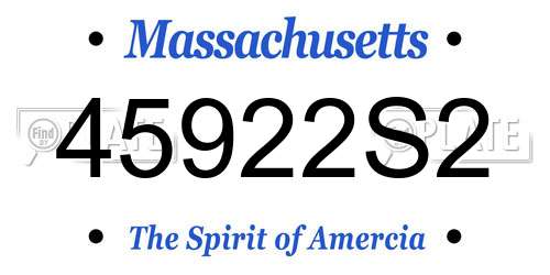 45922S2 Massachusetts License Plate