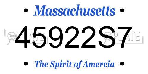 45922S7 Massachusetts License Plate