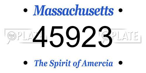 45923 Massachusetts License Plate