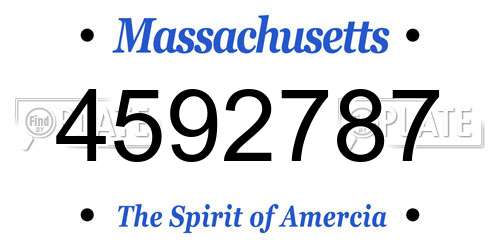 4592787 Massachusetts License Plate