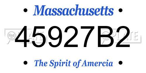 45927B2 Massachusetts License Plate