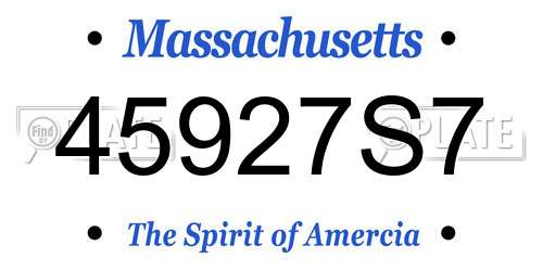 45927S7 Massachusetts License Plate