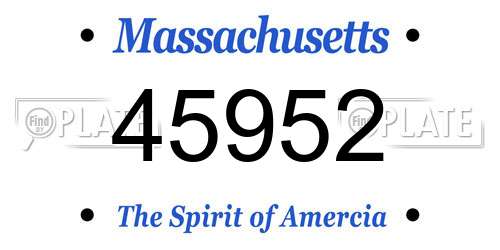 45952 Massachusetts License Plate